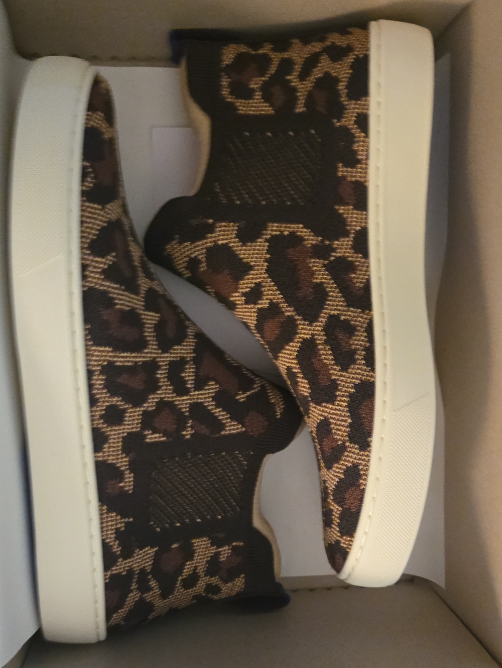 Rothy's Leopard-Print Knit Slip-On Sneakers in Brown and Black